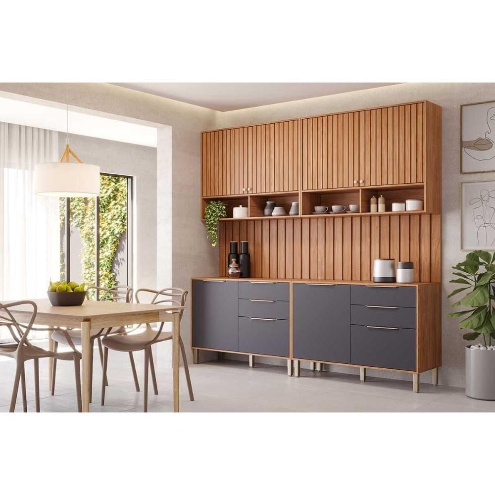 Cozinha Modulada MGM 6 Peças Divina C6P132 Cinamomo/Titanium