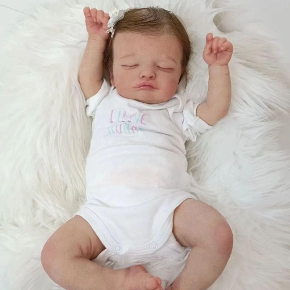 Bebê Reborn Menina, Cabelo Implantado Fio A Fio, Dormindo, Artesanal.