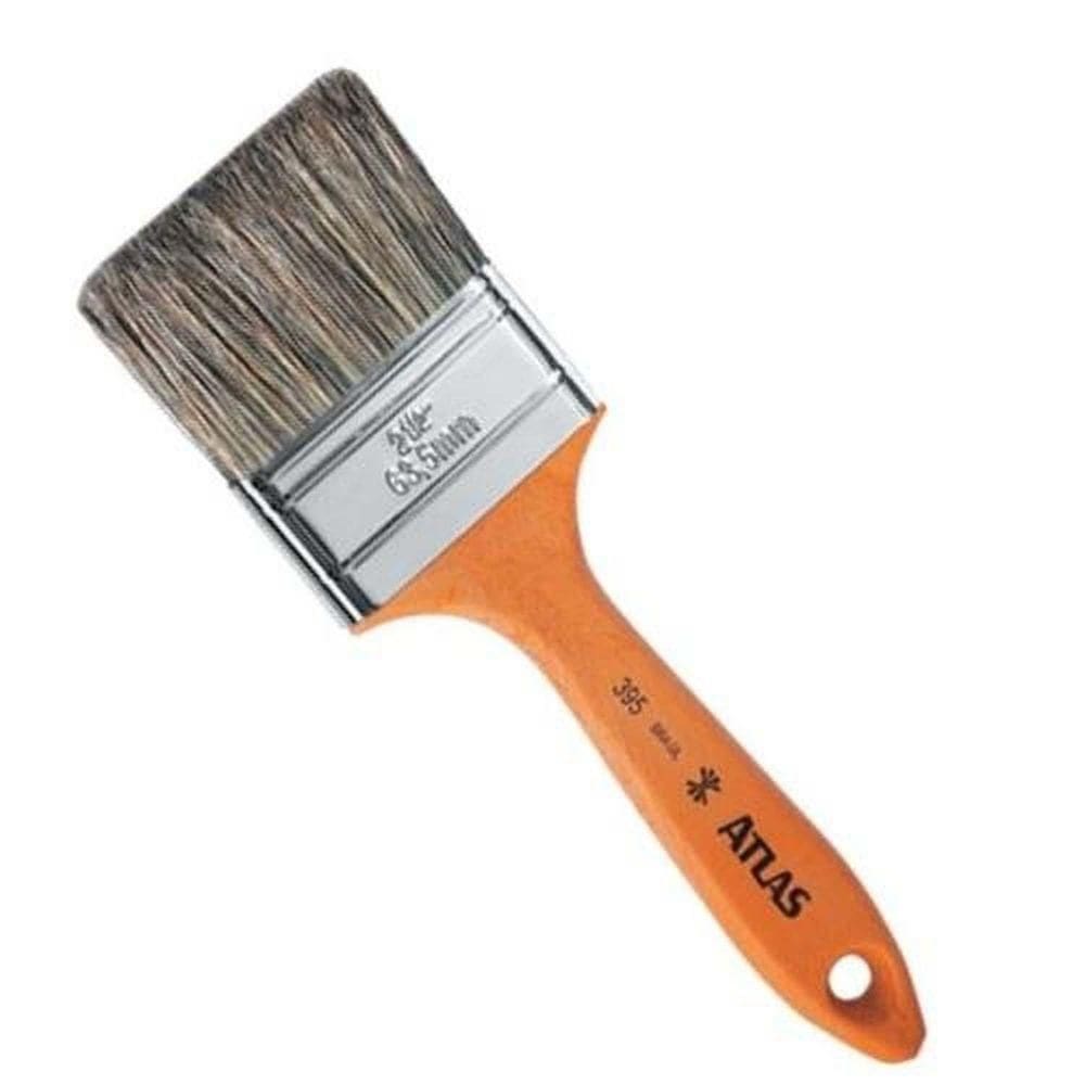 Pincel Cerda Gris Atlas H 4`` Para Tinta Látex E Acrílica