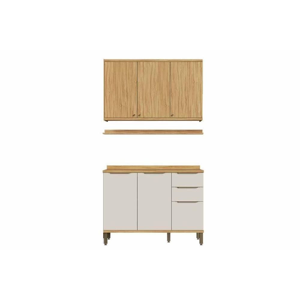 Cozinha Modulada Ronipa 3 Peças Sauvignon C3P46 Amendoa/Off White