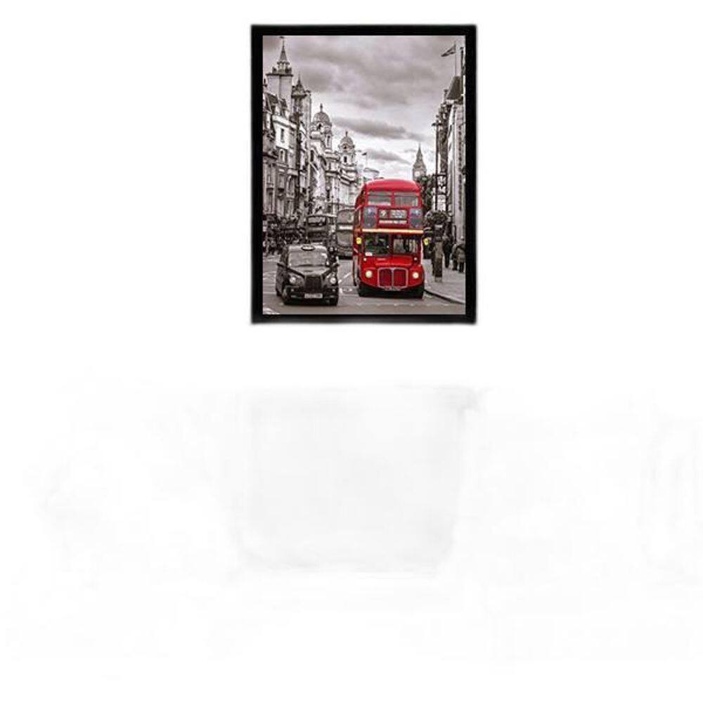 Quadro Decorativo Fotografia Ônibus Londres Vermelho
