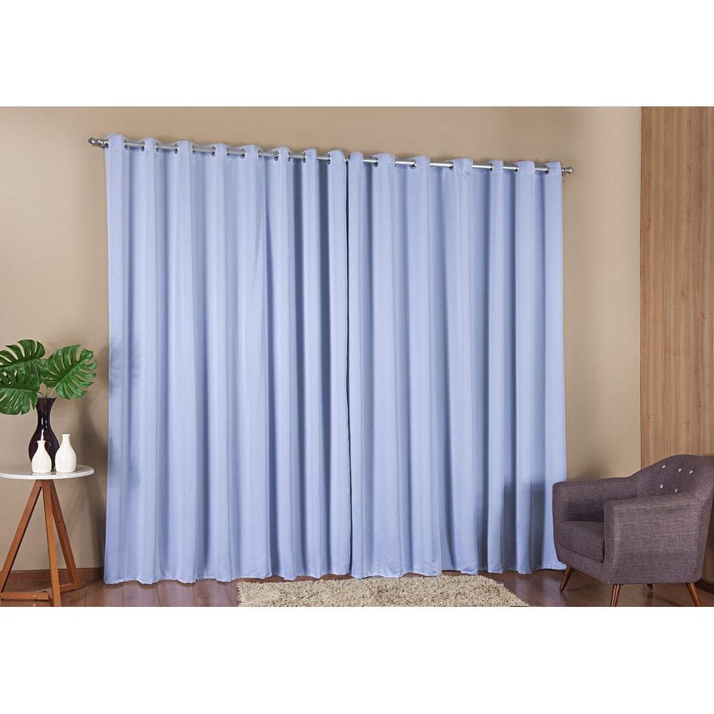 Cortina Blackout Corta Luz Em Tecido Grosso 2,00X1,60 Gelo