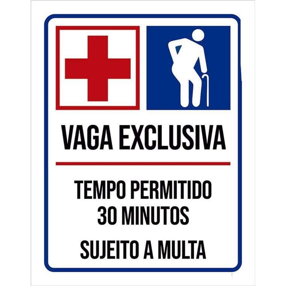 Kit 3 Placas Vaga Exclusiva Idosos Hospital 30 Minutos