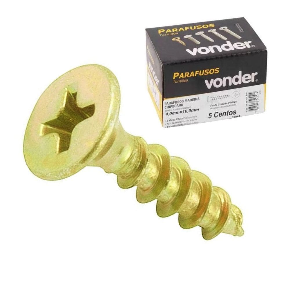 Parafuso Para Madeira 4 X 16Mm Chipboard Cx 500 Un Phillips