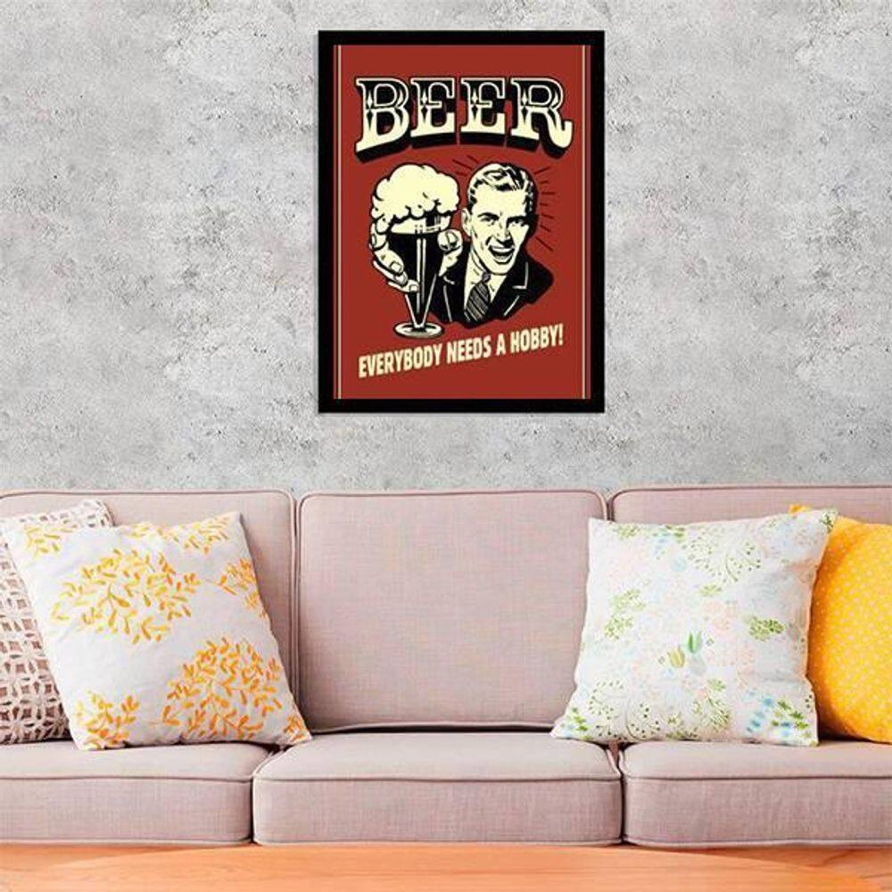 Quadro Beer Everybody Needs A Hobby 24X18Cm - Com Vidro