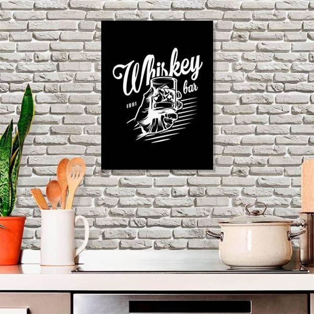 Quadro Whiskey Bar 24X18Cm - Com Vidro