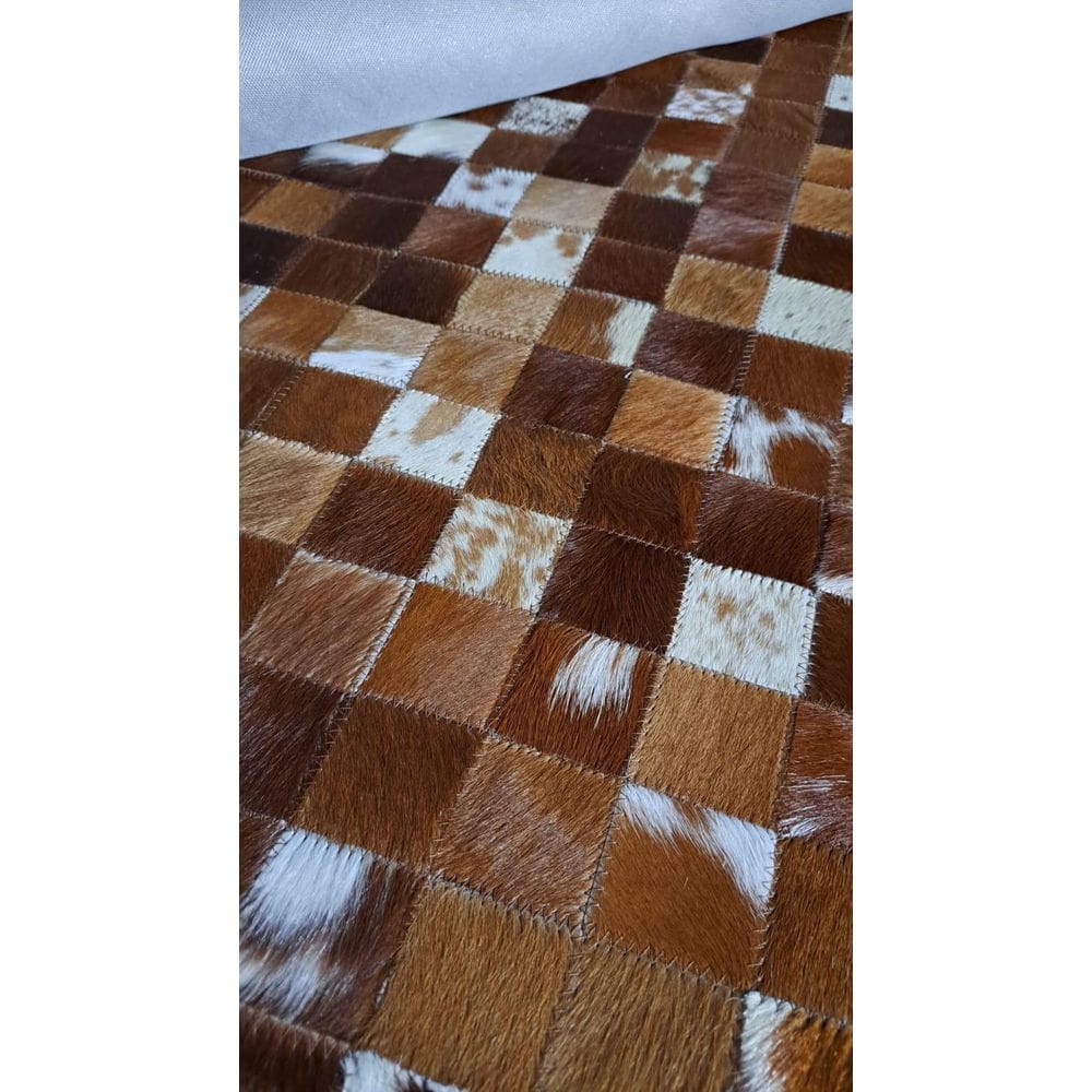 Tapete De Couro Angus Natural Branco Caramelo 3,00 X 2,00 M