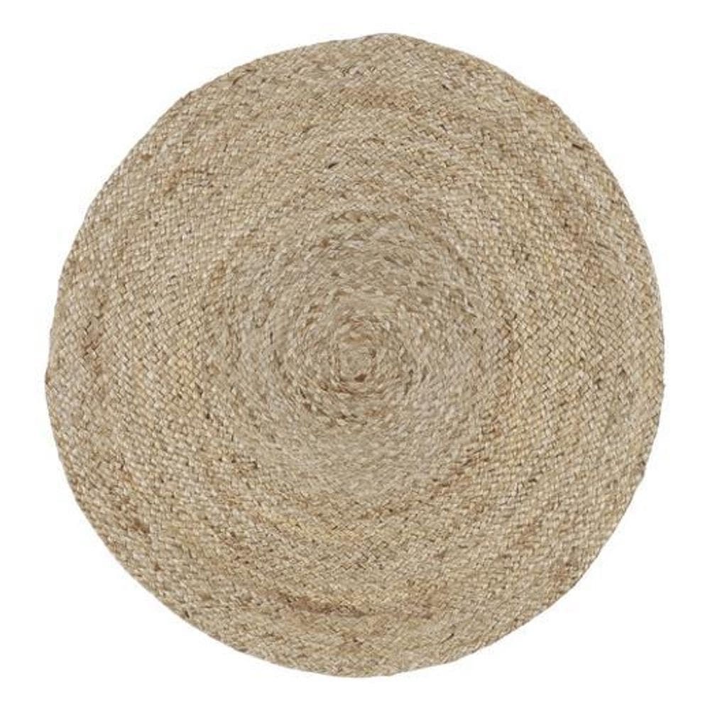 Tapete Liso Redondo Juta Bege 100X100 Cm Inspire