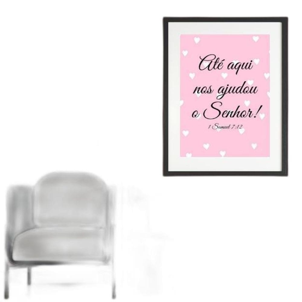 Quadro Até Aqui Nos Ajudou O Senhor - 60X48Cm