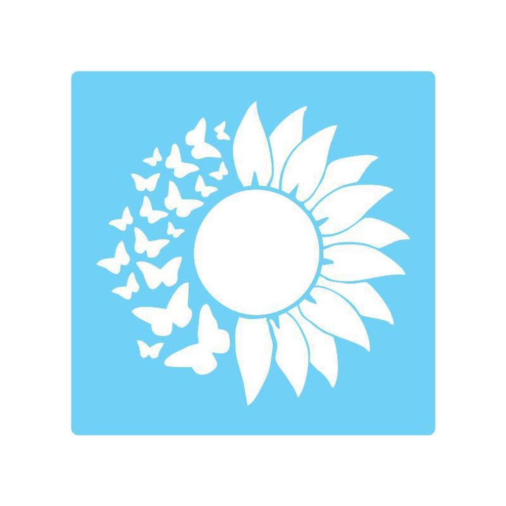 Stencil de Parede Flor - Tamako 55x55cm PETG 0,3mm