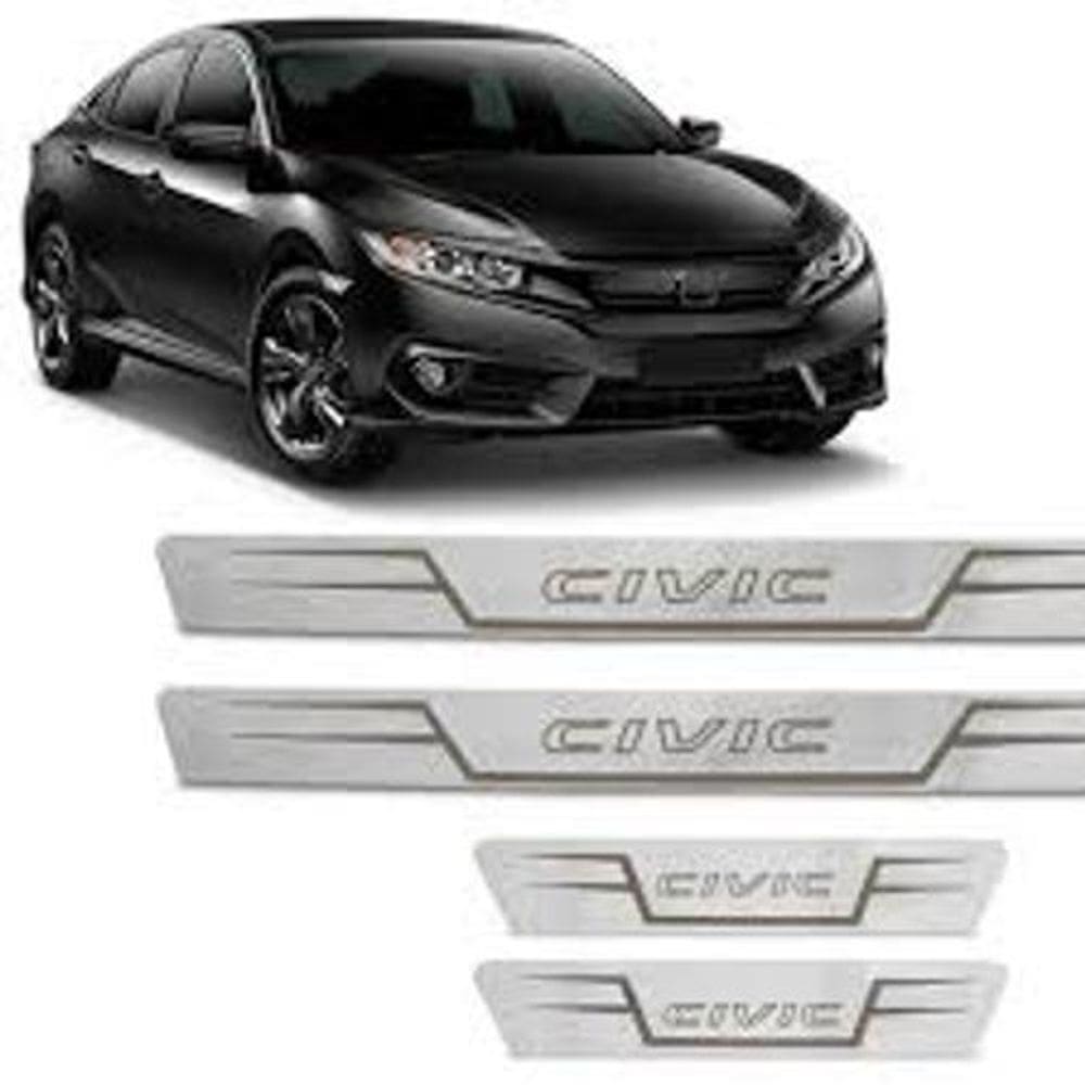 Soleira Curva Em Aço Inox Honda Civic 2018-