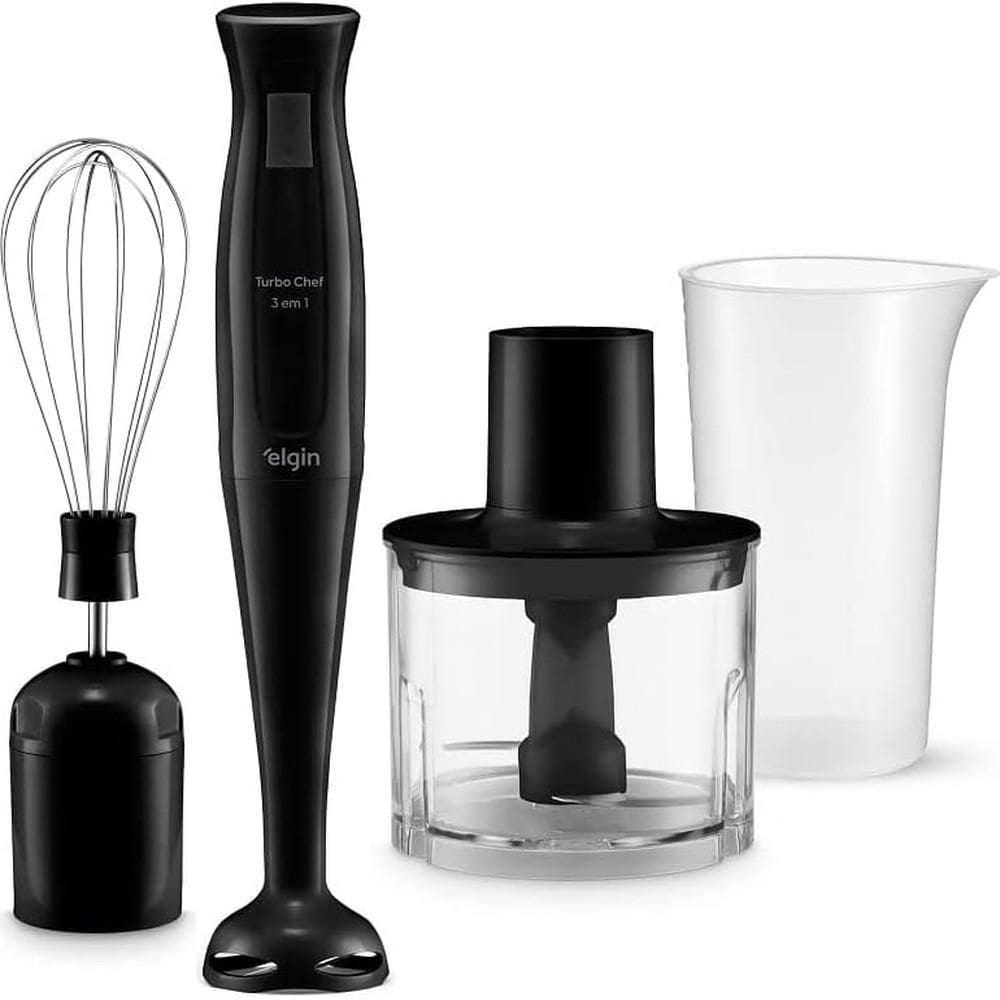 Mixer De Alimentos Preto Turbo Chef MIX20 200W 3 Em 1 Copo 700ml Elgin 110V