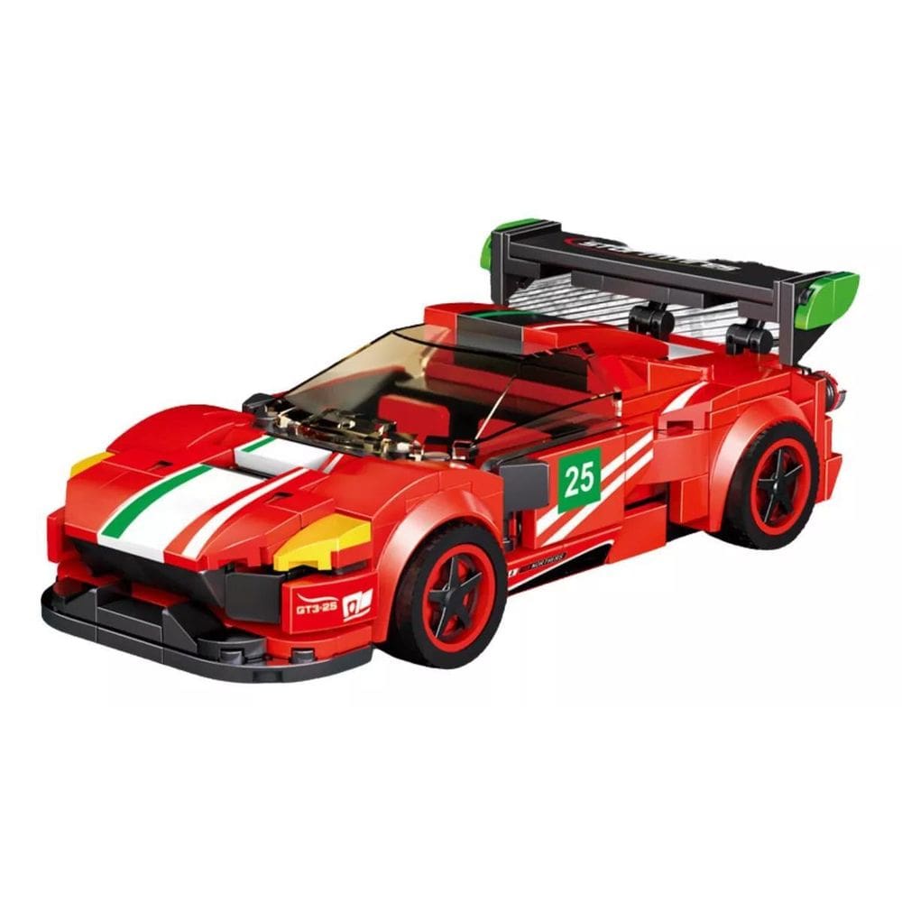 Bloco Montar 279 Pecas Carrinho Vermelho Famous Car Folia