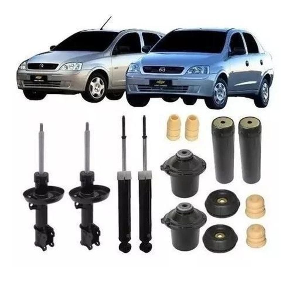 4 Amortecedores+Kit Batente Corsa Hatch Frente Montana