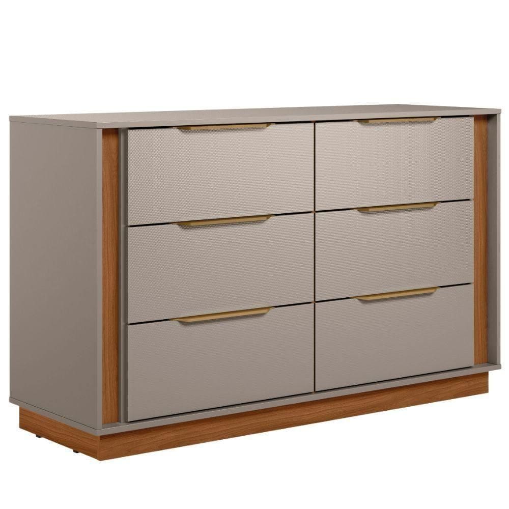 Comoda 6 Gavetas 136 Cm Giardino Nogueira Nude Prime Demobile Nogueira Nude Prime