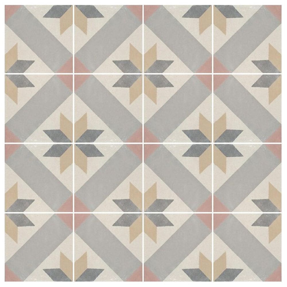 Adesivo Piso Colacomigo Ladrilho Estrela Bege Antiderrapante