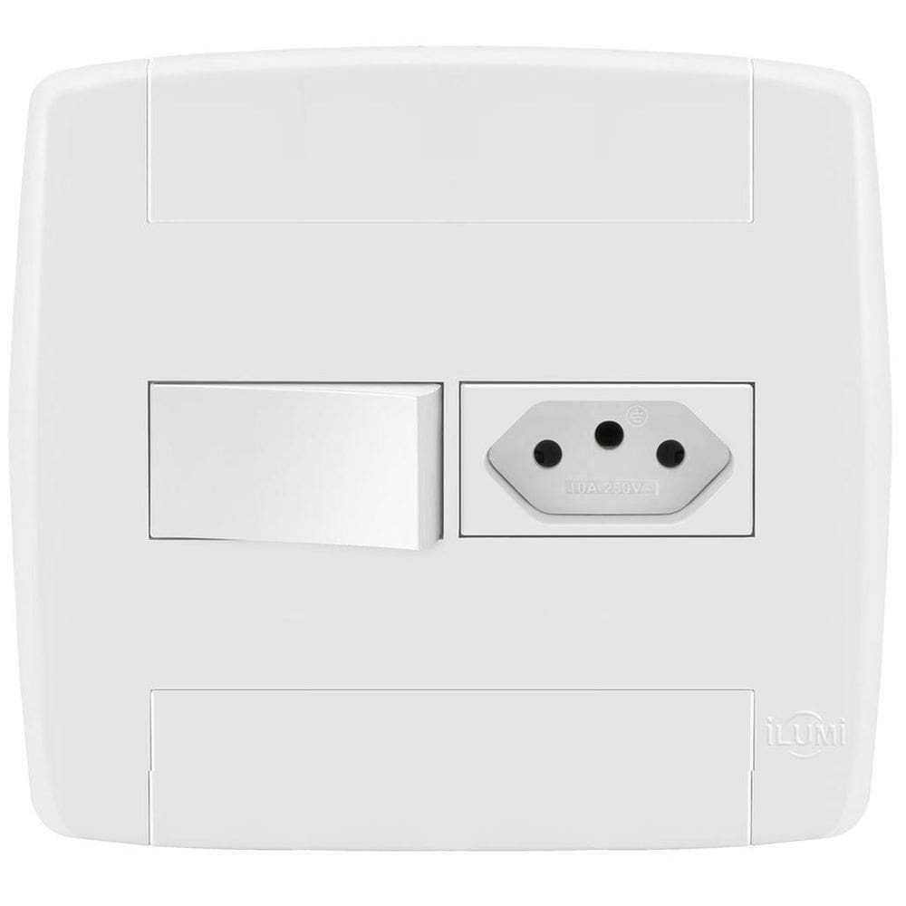 Conjunto 1 + 1 Tomada 20A 4X4 - Ilumi Lev - 87049