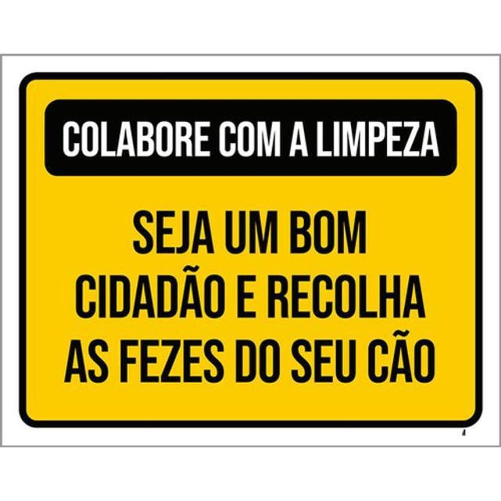 Kit 3 Placas Colabore Limpeza Seja Bom Cidadão Recolha 36X46