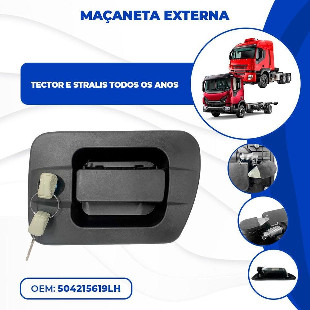 Maçaneta Externa Da Porta Esquerda Stralis Tector Com Chave