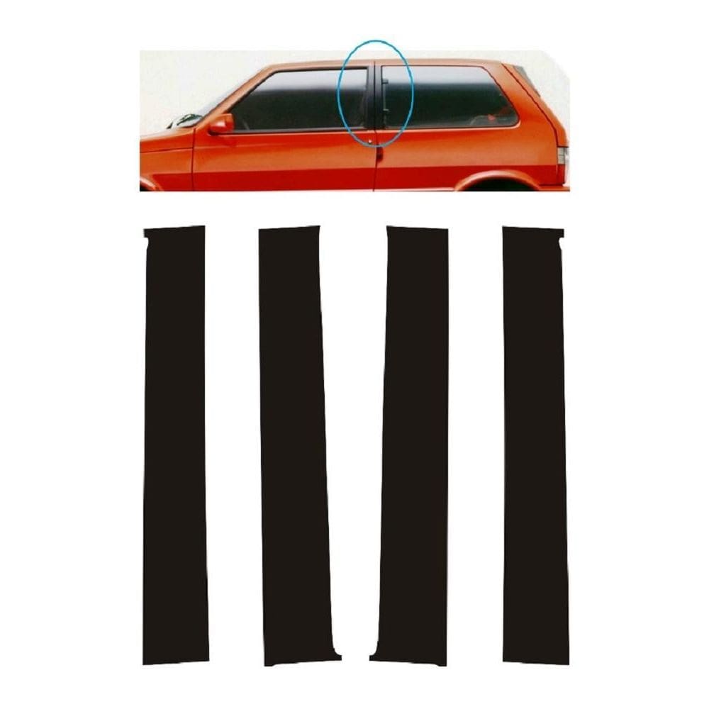 Uno E Premio Fiat 2 Portas Adesivos Coluna 4 Peças Blackout