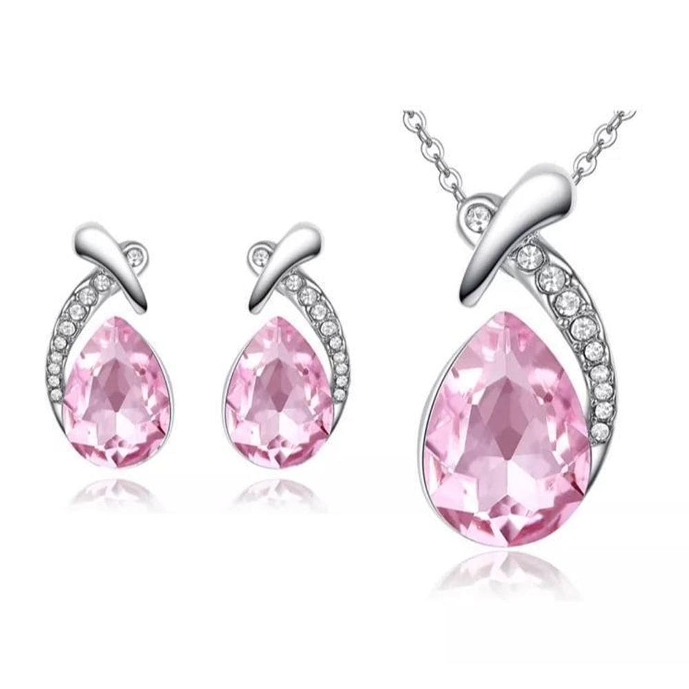 Conjunto De Colar E Brincos Formato De Gota Dia Das Mulheres