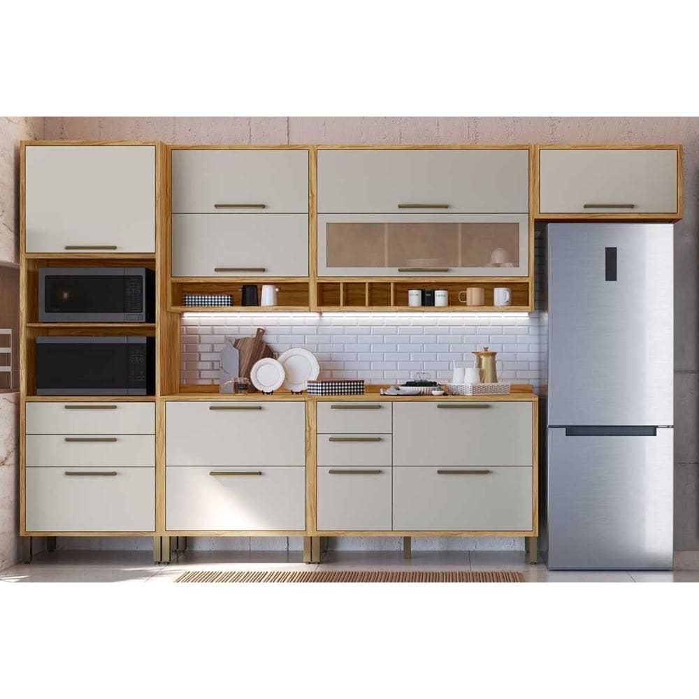 Cozinha Modulada Ronipa 6 Peças Syrah C6P118 Amendoa/Off White