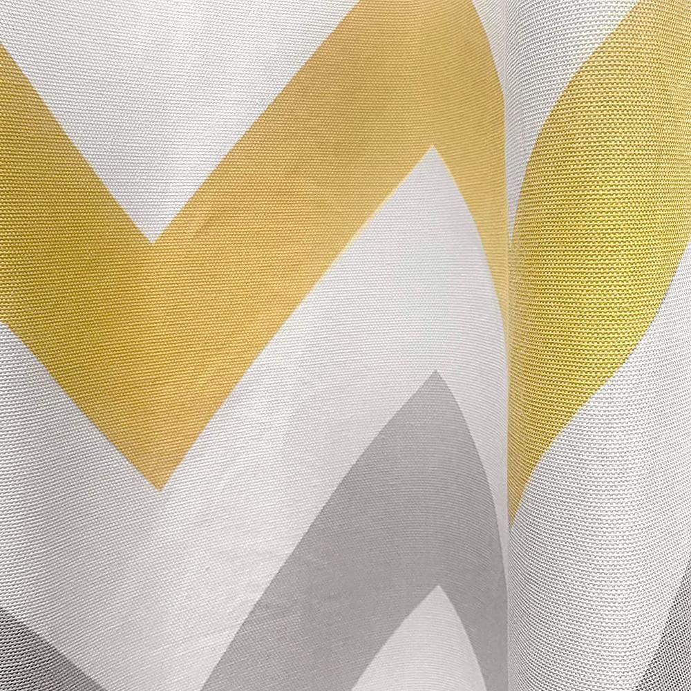 Cortina Quarto/Sala 250X300Cm Chevron Amarelo Com Almofada