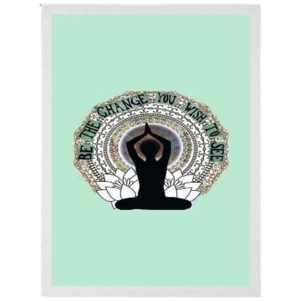 Quadro Be The Change You Wish To See Moldura Branca 24X18Cm