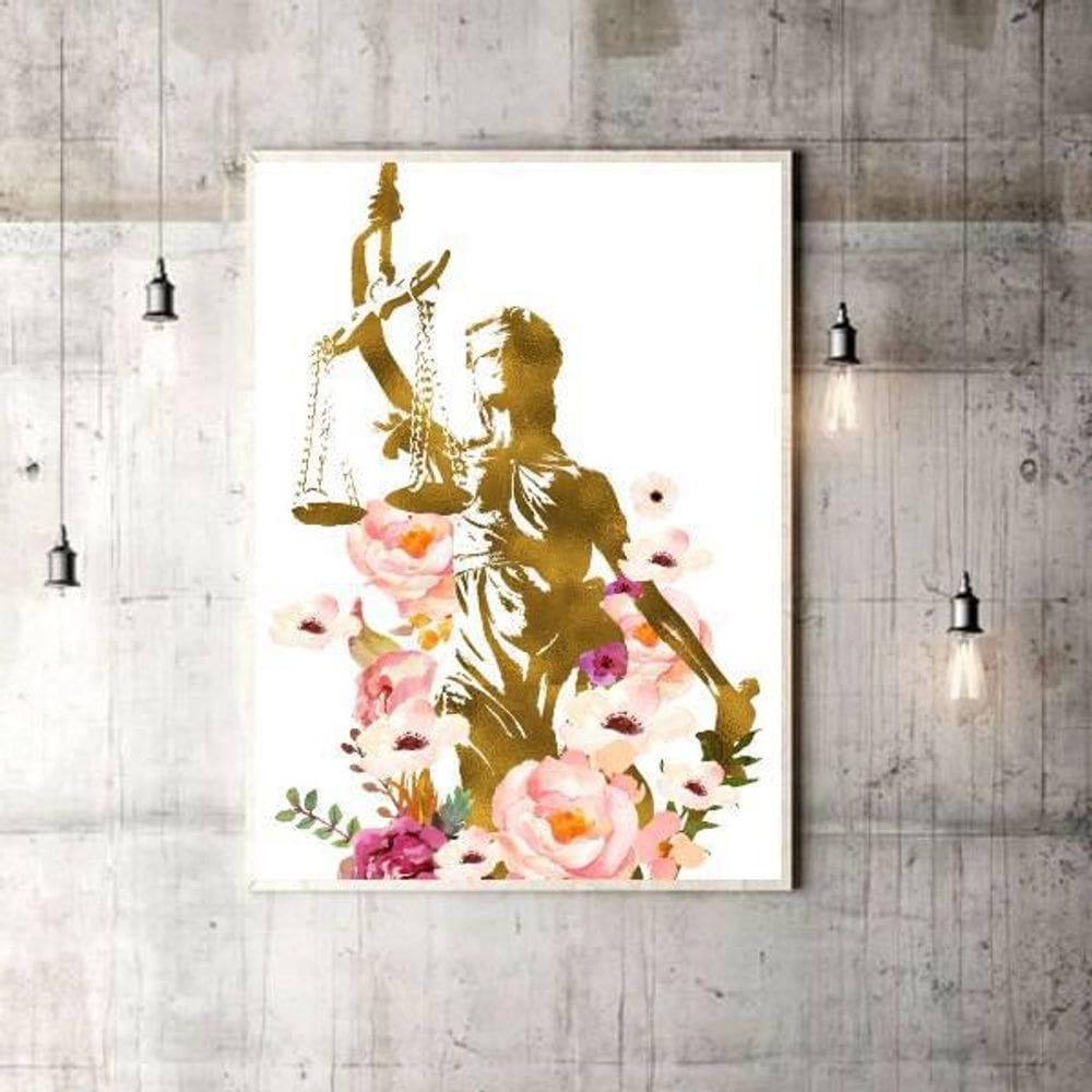 Quadro Decorativo Deusa Da Justiça Estilo Aquarela