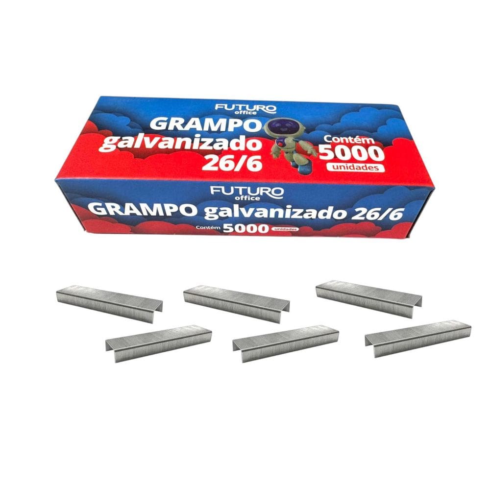 Kit 15Mil Grampo Galvanizado 26/6 Prendedor De Folhas
