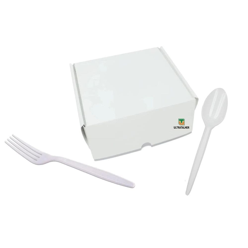 Kit 1000 Colher + 1000 Garfo Refeição Branco- Ultratalher