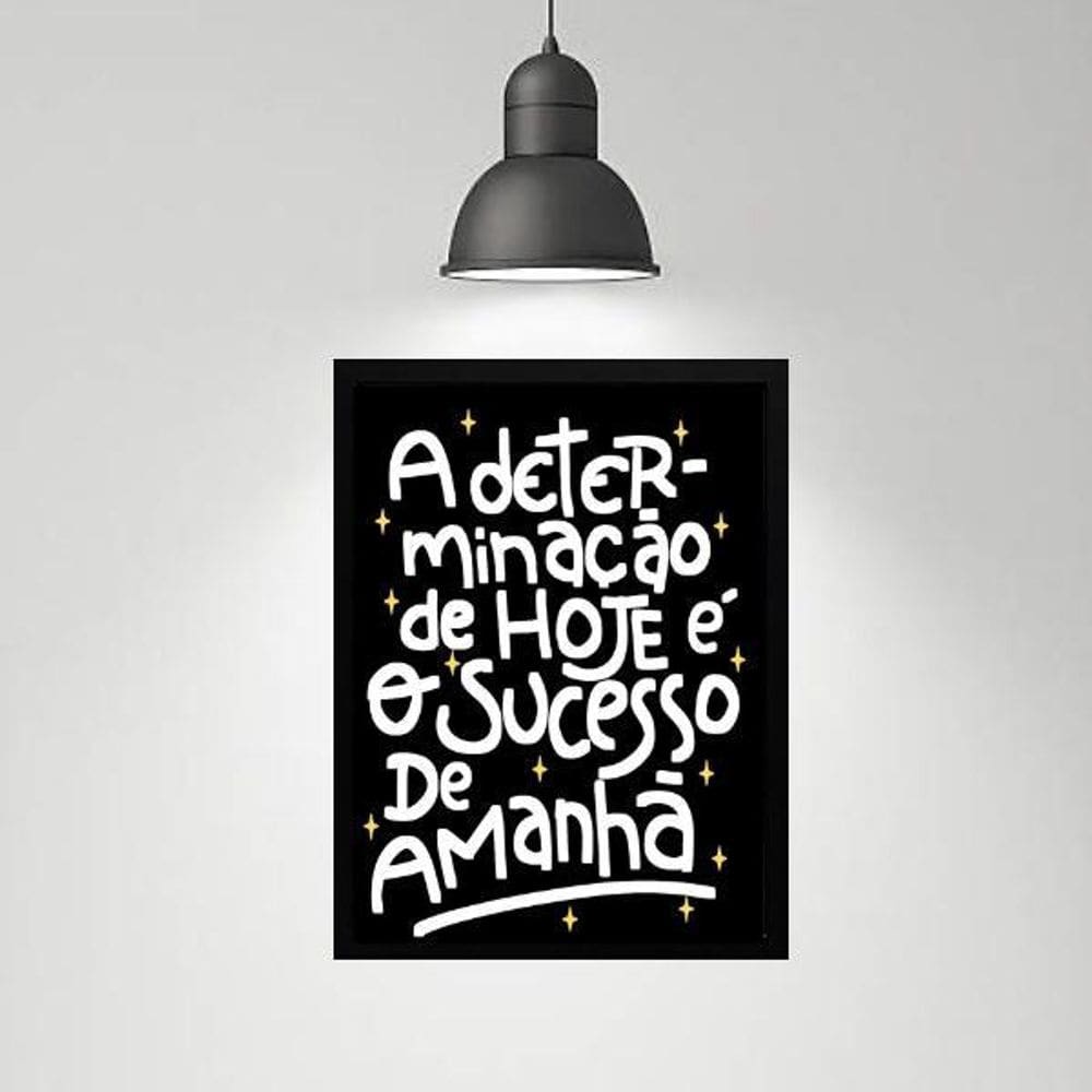 Quadro Motivacional Determinação Sucesso 24X18Cm