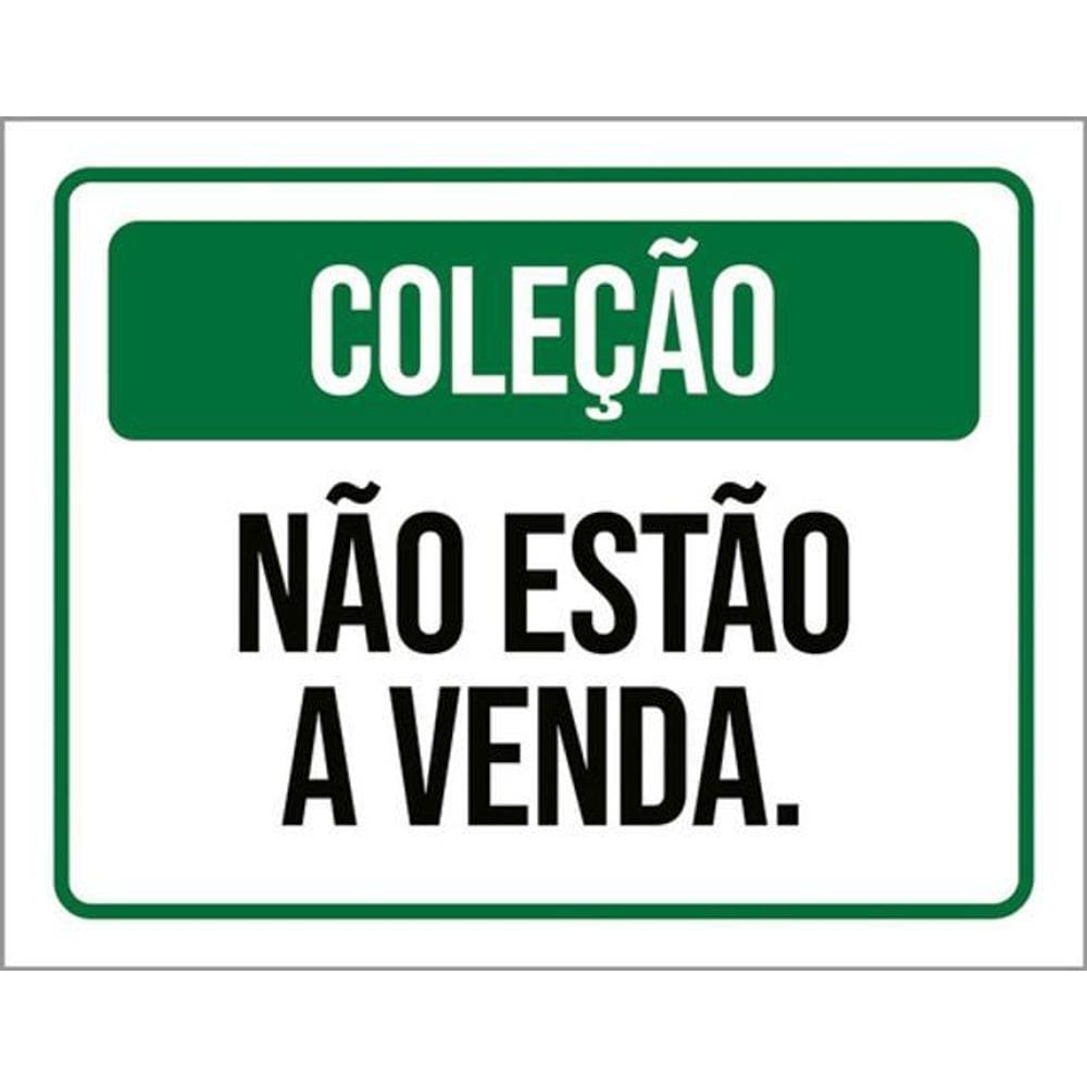 Kit 3 Placas Coleção Não Estão Venda Verde 36X46