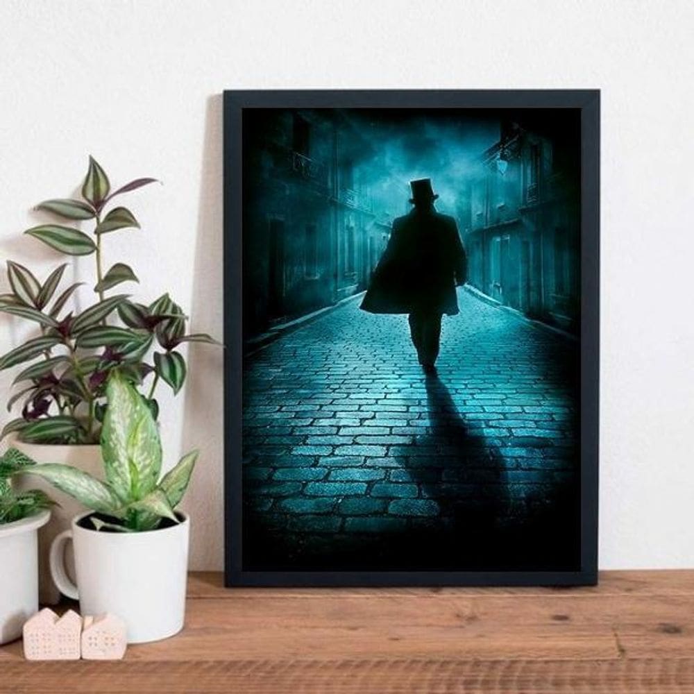 Quadro Senhor Tranca Rua Das Almas 45X34Cm - Madeira Preta