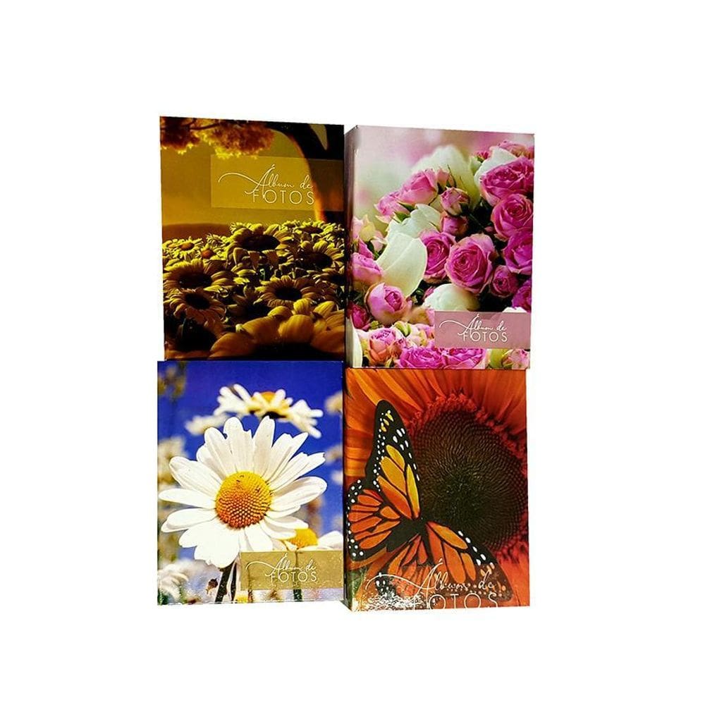 4 Albuns Fotográficos 10X15/120 Fotos Flores Do Campo Lindas