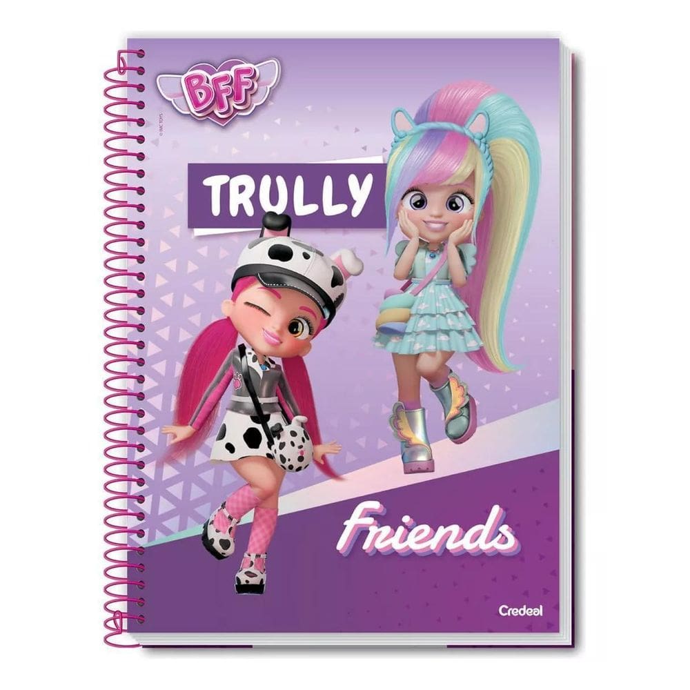 Caderno Espiral 80 Fls 1 Matéria Bff Trully Friends Credeal