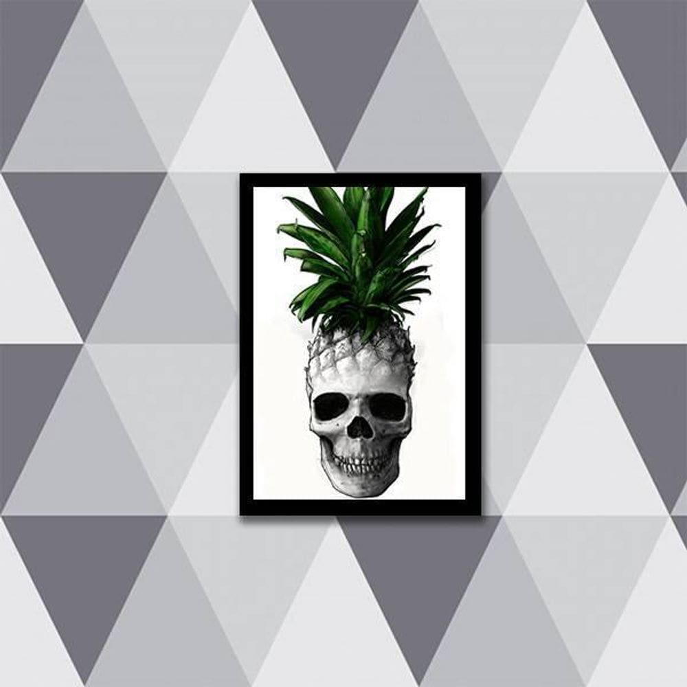 Quadro Caveira Abacaxi 24X18Cm