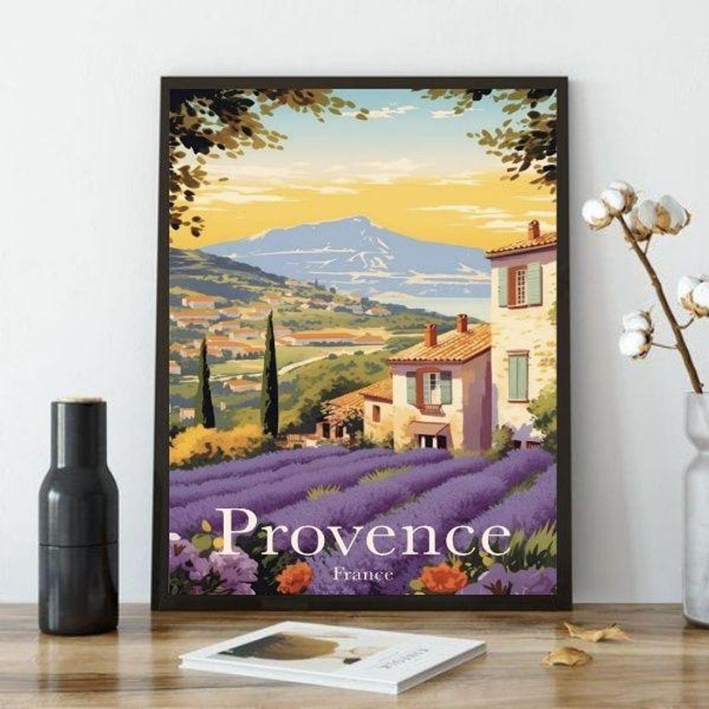 Quadro Decorativo Provence - France 33X24Cm - Com Vidro