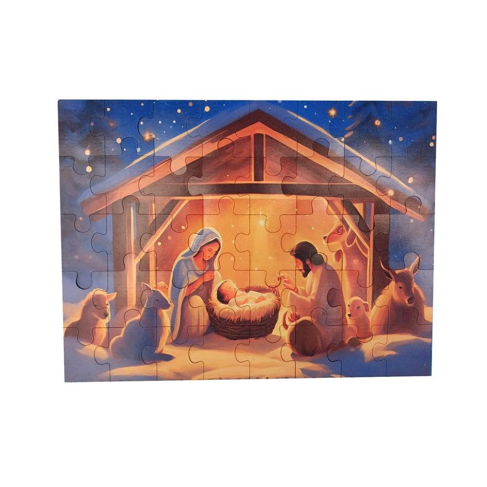 Quebra-Cabeça Infantil 40 Peças Mdf Nascimento De Jesus