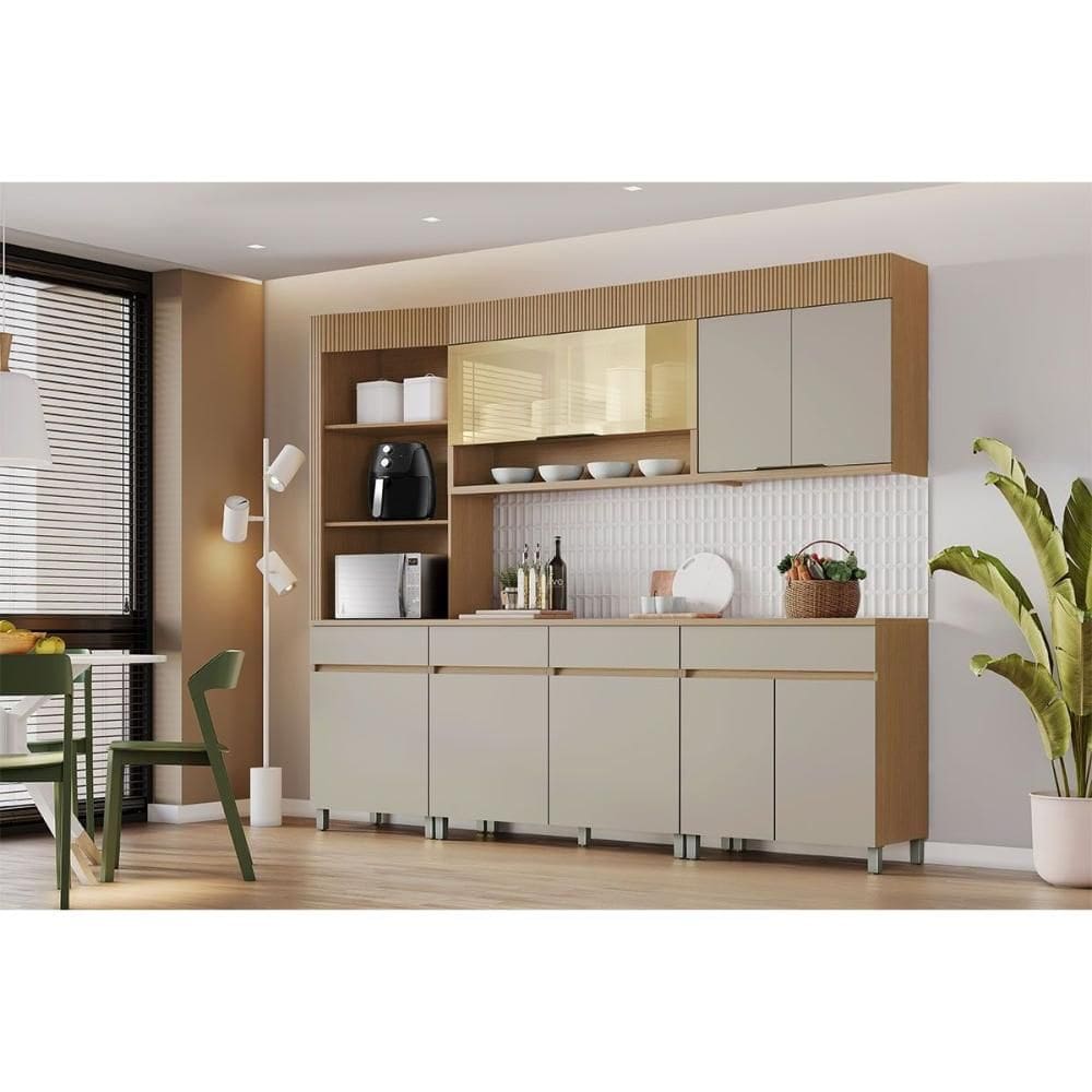 Kit Cozinha Nesher Realeza 5 Peças CZ102 Carvalho/Greice