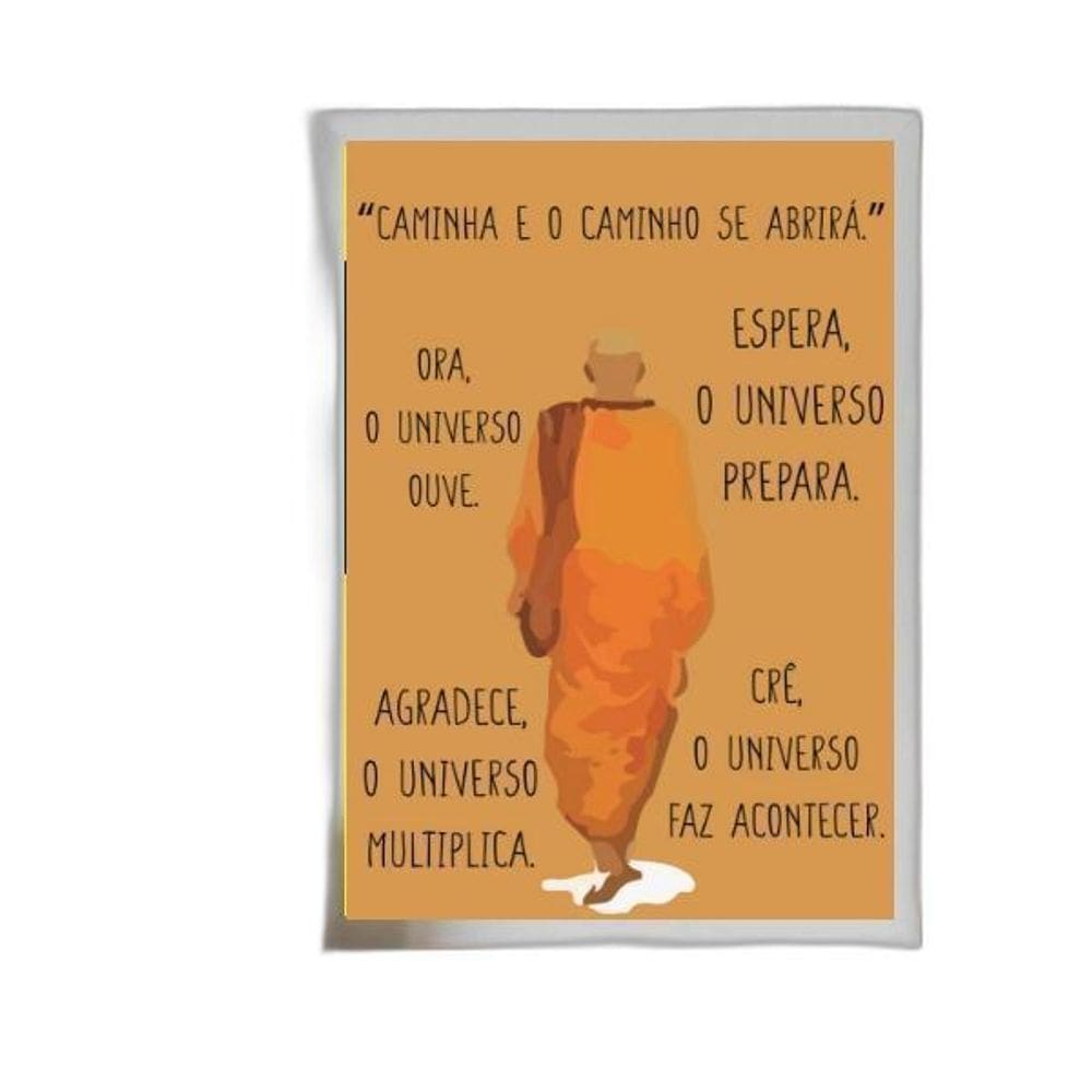 Quadro Caminha E O Caminho Se Abrirá 33X24CmVidro Branca