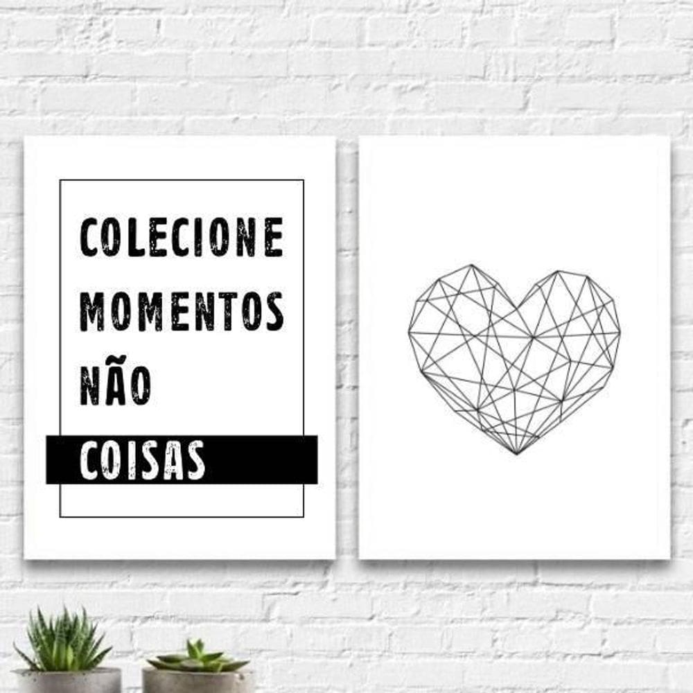 Kit 2 Quadros Colecine Momentos 33X24Cm - Branca