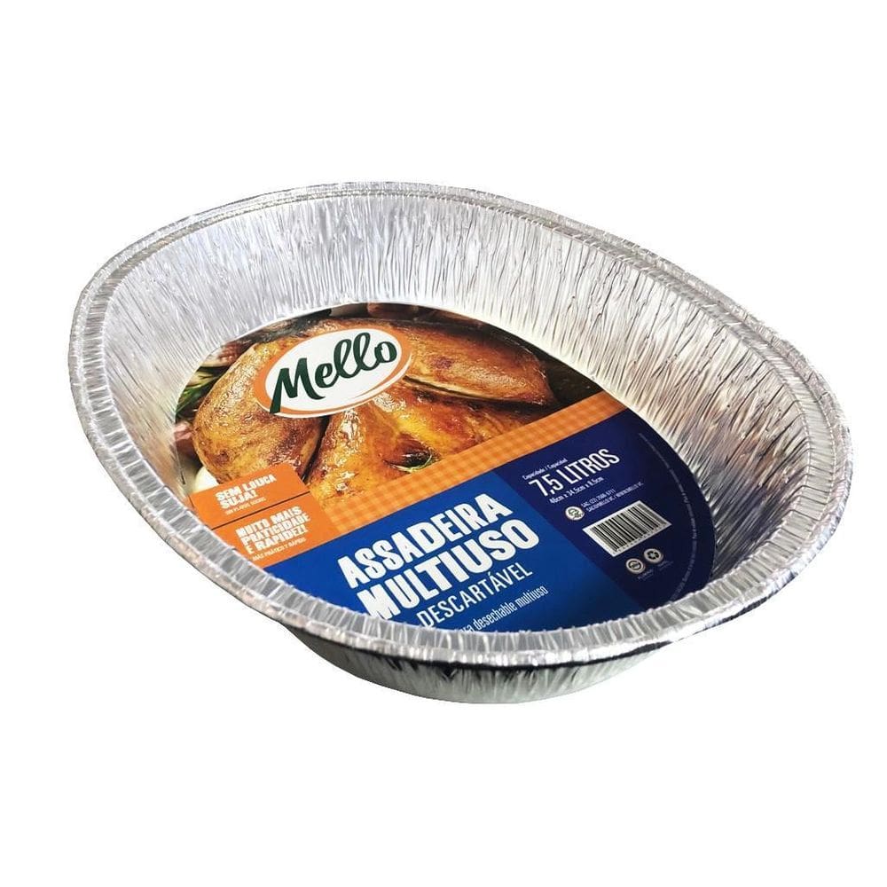 40 Assadeira De Alumínio Grande Natal 7,5 Litros Mello  2Cx