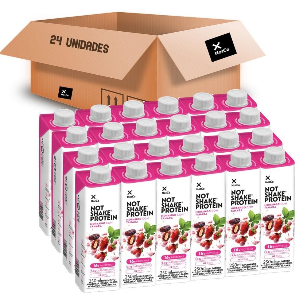 Kit Com 24Und Not Shake Protein 16G Morango Com Tâmara 250Ml