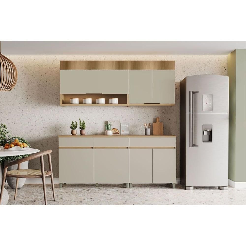 Kit Cozinha Nesher Realeza 4 Peças CZ103 Carvalho/Greice