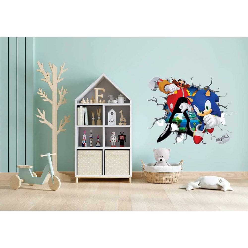 Adesivo De Parede Sonic E Dr Eggman