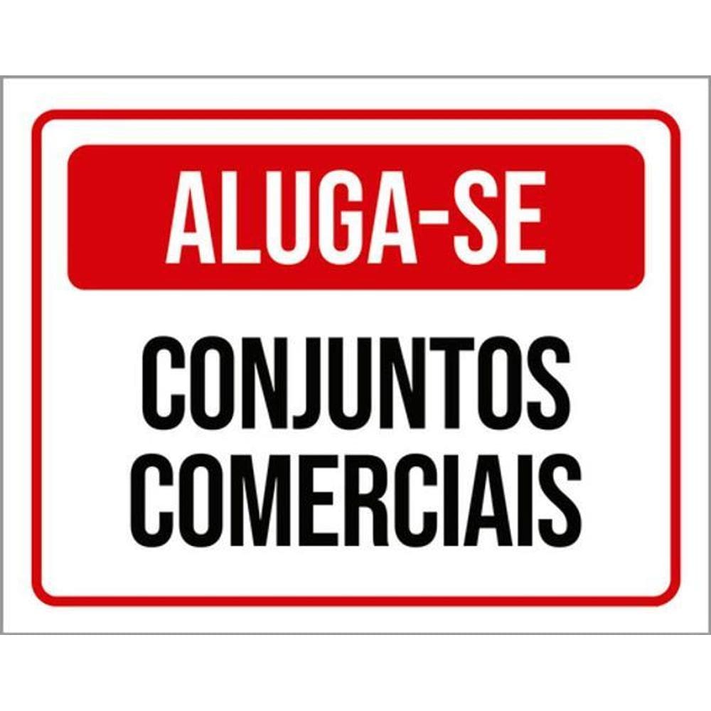 Kit 3 Placas Sinalização - Aluga-Se Conjuntos Comerciais