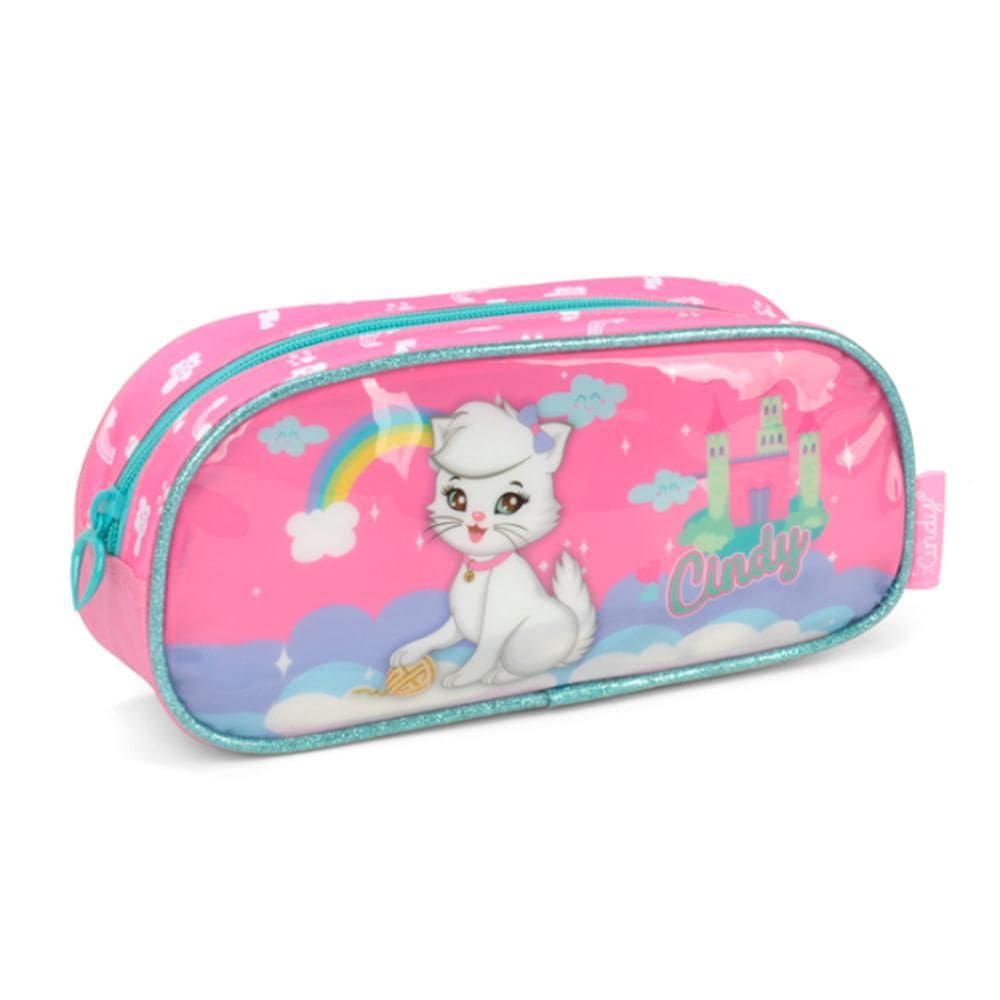Estojo Escolar Simples Gatinha Cindy Pink - Luxcel