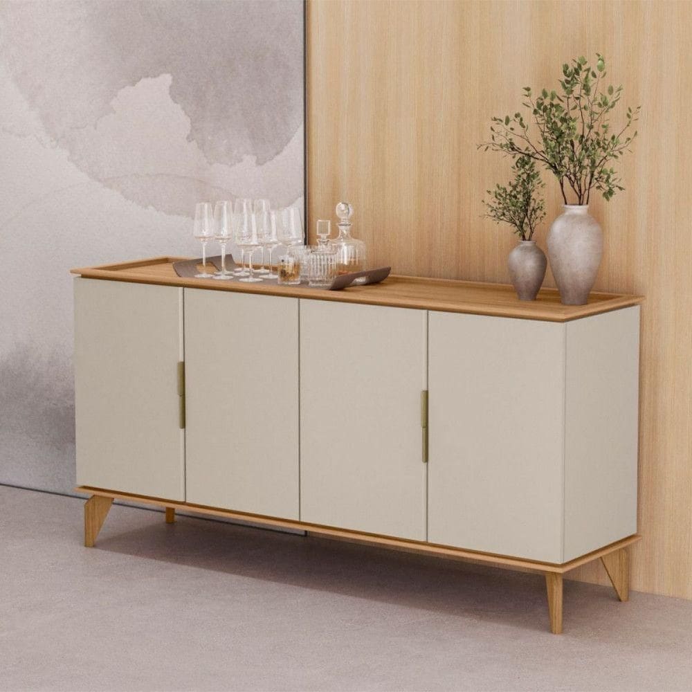 Buffet Decorativo évora Linea Brasil 160cm Jequitiba/off White