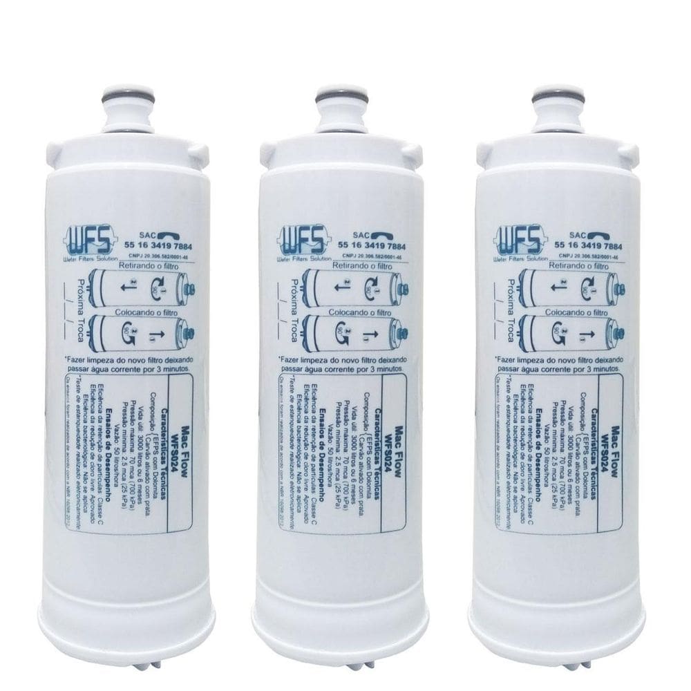 Kit 3 Filtro Refil Compatível Com Purificador De Água New Up